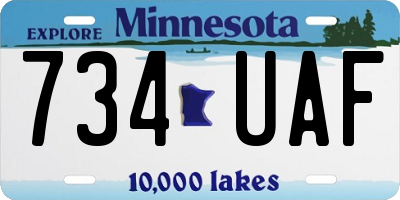 MN license plate 734UAF