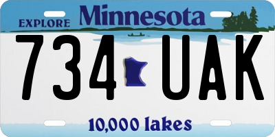MN license plate 734UAK