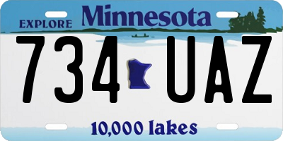 MN license plate 734UAZ