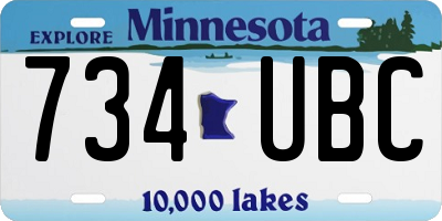 MN license plate 734UBC