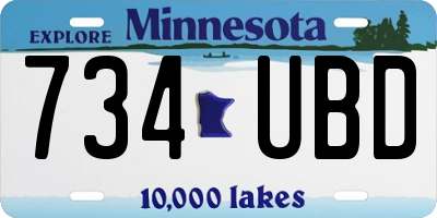 MN license plate 734UBD