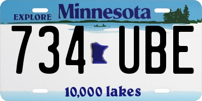 MN license plate 734UBE