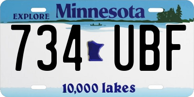MN license plate 734UBF