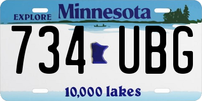 MN license plate 734UBG