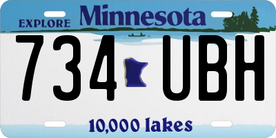 MN license plate 734UBH