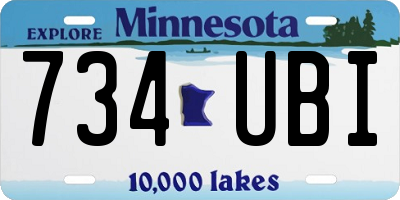 MN license plate 734UBI