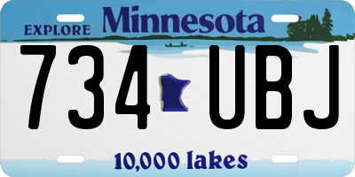 MN license plate 734UBJ