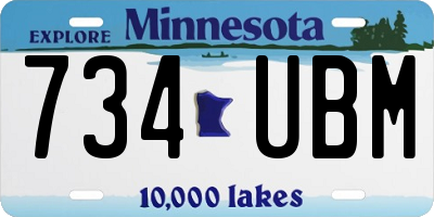 MN license plate 734UBM