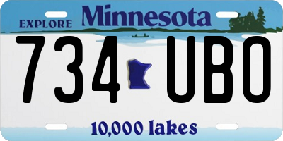 MN license plate 734UBO