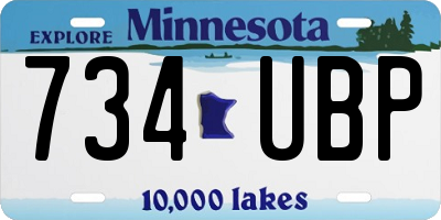 MN license plate 734UBP