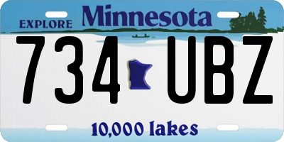 MN license plate 734UBZ