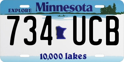 MN license plate 734UCB
