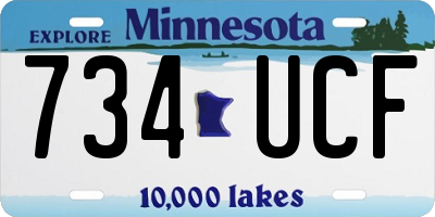 MN license plate 734UCF