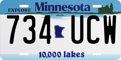 MN license plate 734UCW