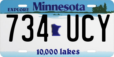 MN license plate 734UCY