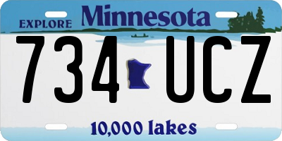 MN license plate 734UCZ