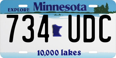 MN license plate 734UDC