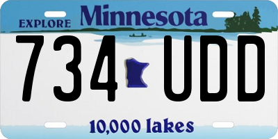 MN license plate 734UDD