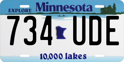 MN license plate 734UDE