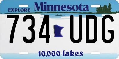 MN license plate 734UDG