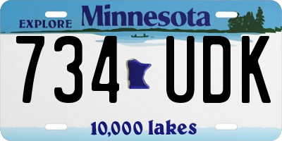 MN license plate 734UDK