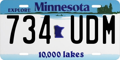 MN license plate 734UDM
