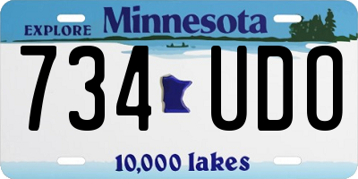 MN license plate 734UDO