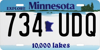 MN license plate 734UDQ