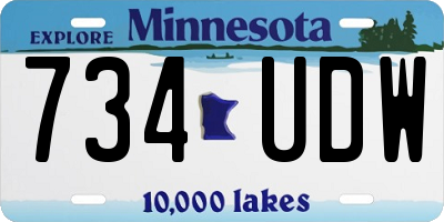 MN license plate 734UDW