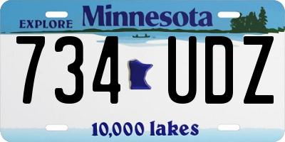 MN license plate 734UDZ