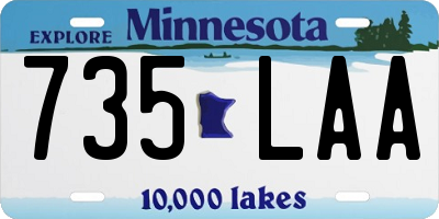 MN license plate 735LAA