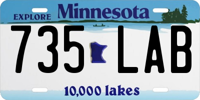 MN license plate 735LAB