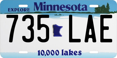 MN license plate 735LAE