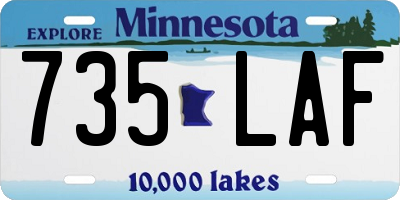 MN license plate 735LAF