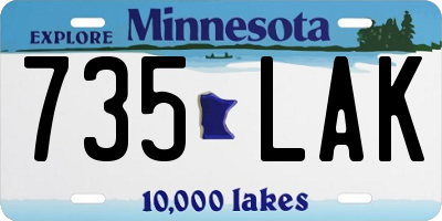 MN license plate 735LAK