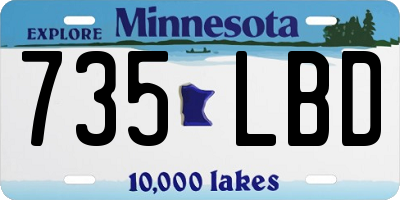 MN license plate 735LBD
