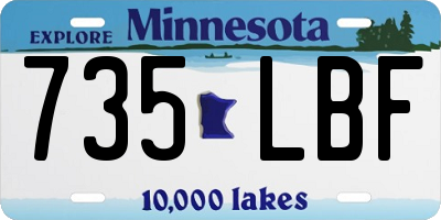 MN license plate 735LBF