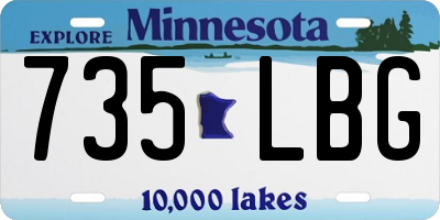 MN license plate 735LBG