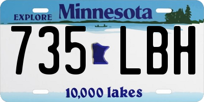 MN license plate 735LBH
