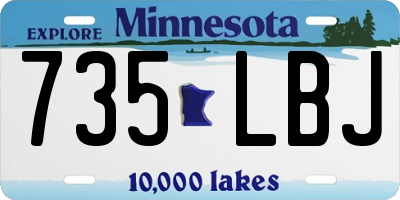MN license plate 735LBJ