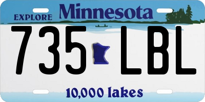 MN license plate 735LBL