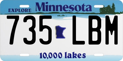 MN license plate 735LBM