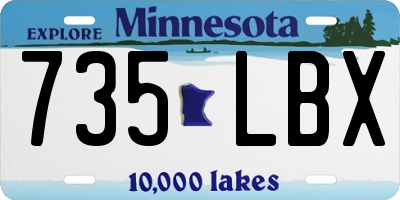 MN license plate 735LBX