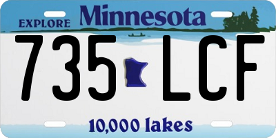 MN license plate 735LCF