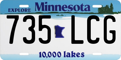 MN license plate 735LCG