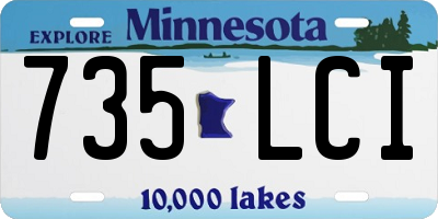 MN license plate 735LCI
