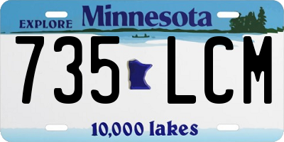MN license plate 735LCM