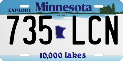 MN license plate 735LCN