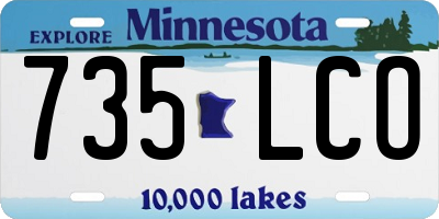 MN license plate 735LCO