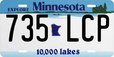 MN license plate 735LCP